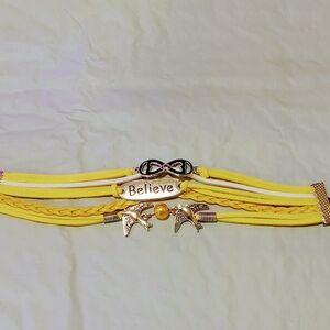 Yellow Believe Bracelet with Charms